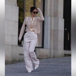 ZARA BOWS KNIT CARDIGAN